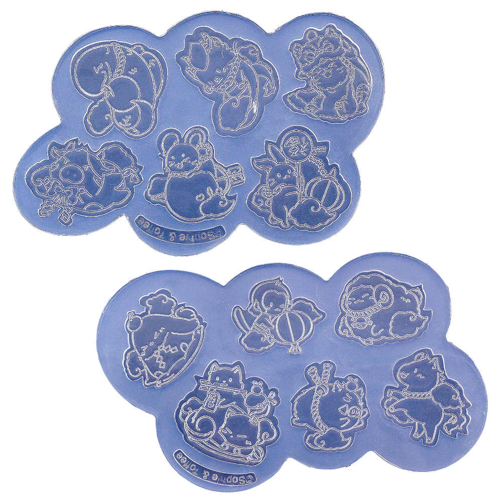 12 Chinese Lunar Zodiac Silicone Molds