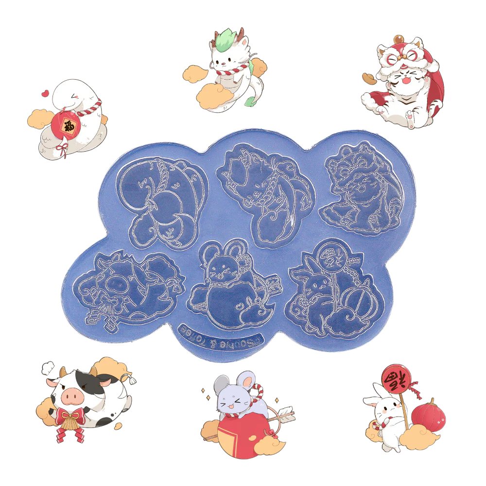 12 Chinese Lunar Zodiac Silicone Molds - Image 2