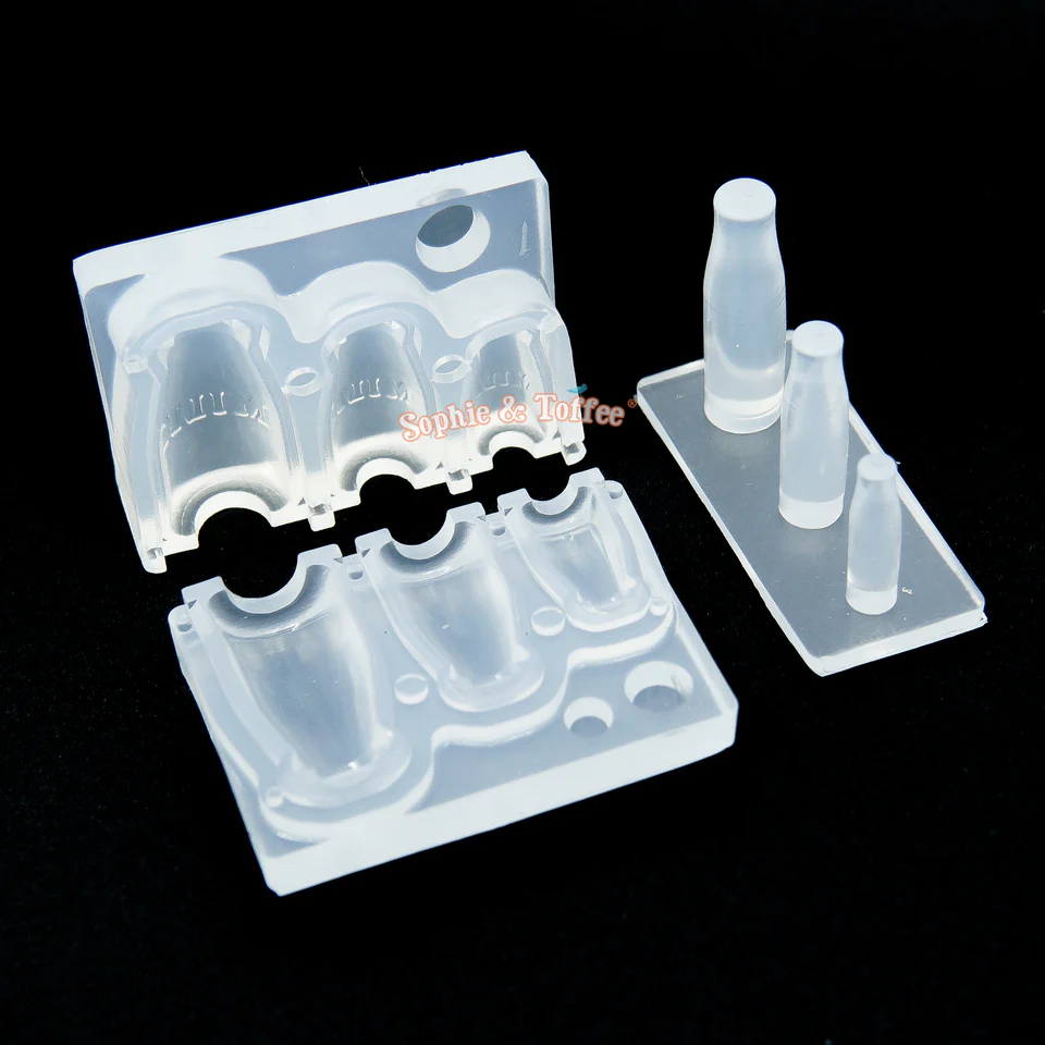 3D Miniature Milk Glass Bottle Silicone Mold - Image 3