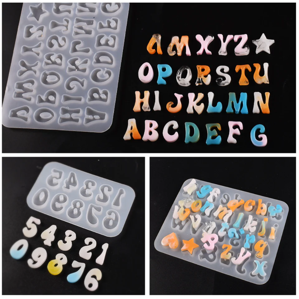 Alphabet & Numbers Silicone Mold Set kit - Image 2