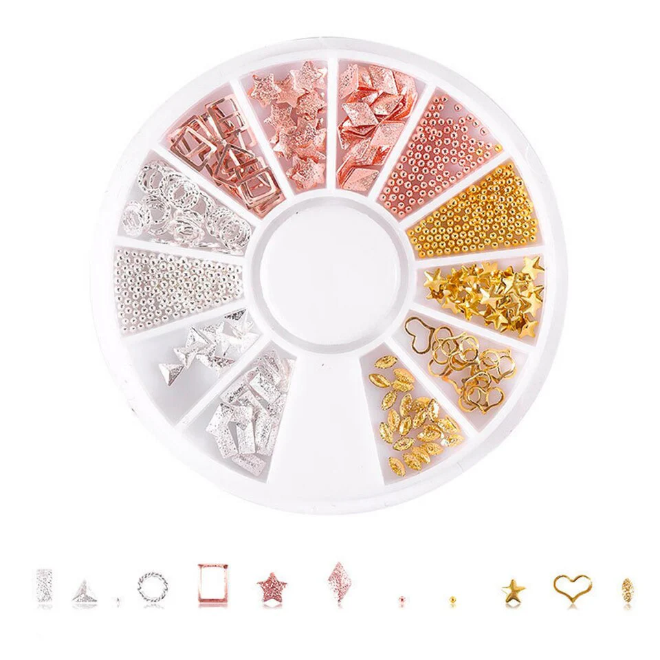 Assorted Metal Nail Art Embellishments (2 pieces)