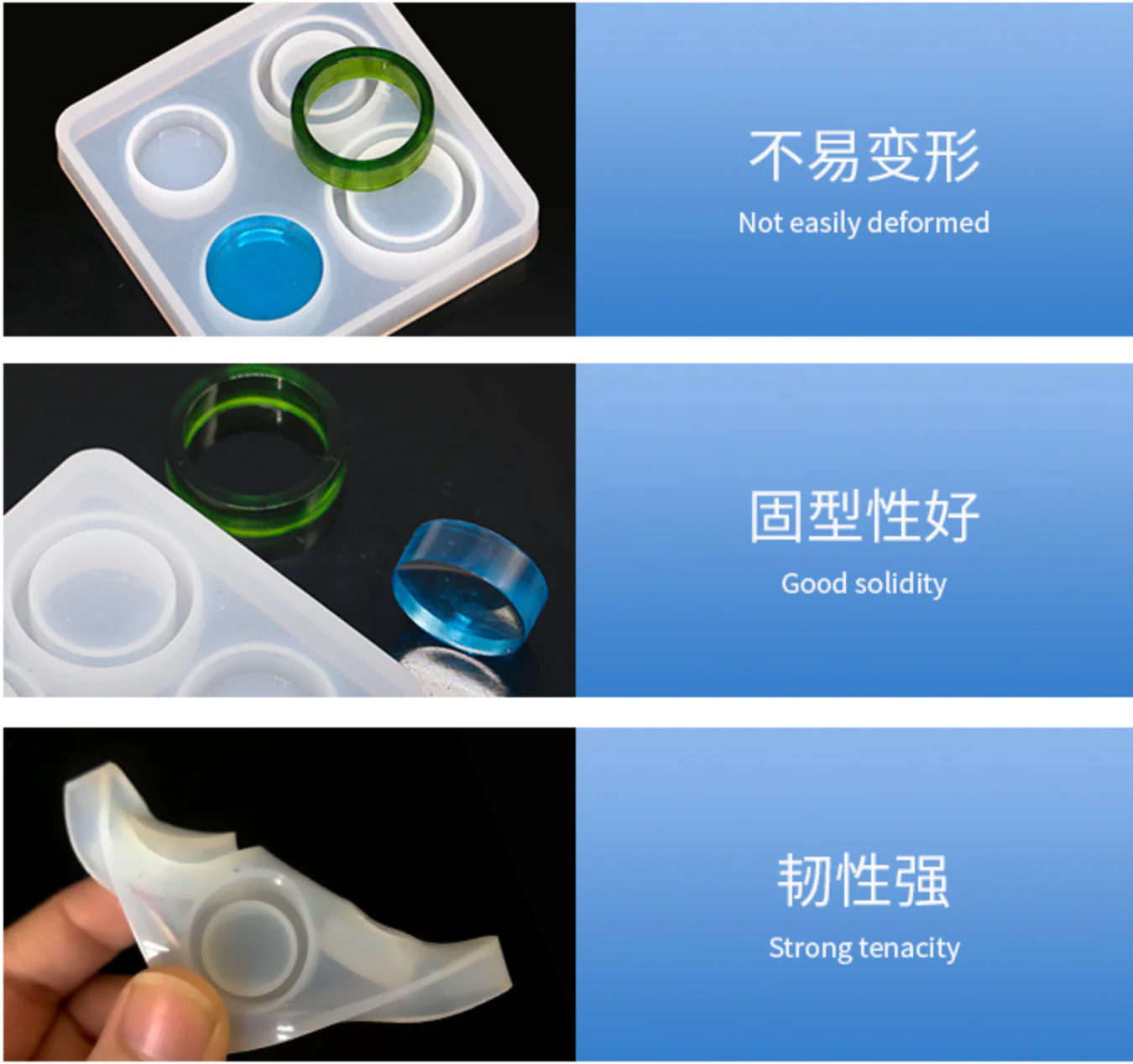 Circle and Flat Ring Clear Silicone Mold - Image 2