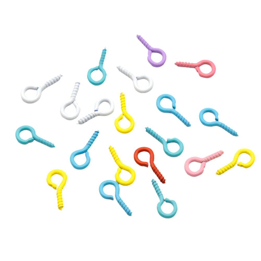 Colorful Screw Eye Pins and Jumprings 40 pieces