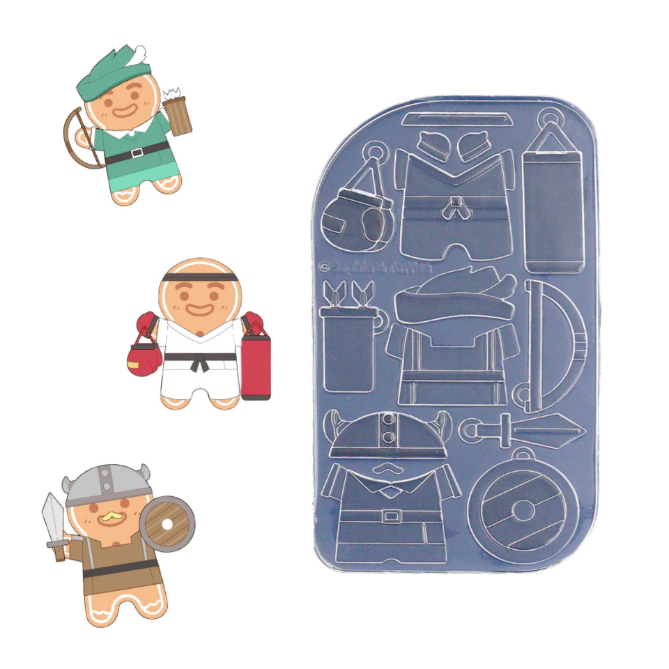 Gingerbread Man Warrior Martial Arts Silicone Molds Clearance - Image 6