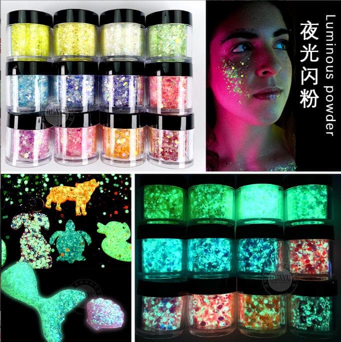 Glow in the Dark Chunky Glitter (10 colors) - Image 2