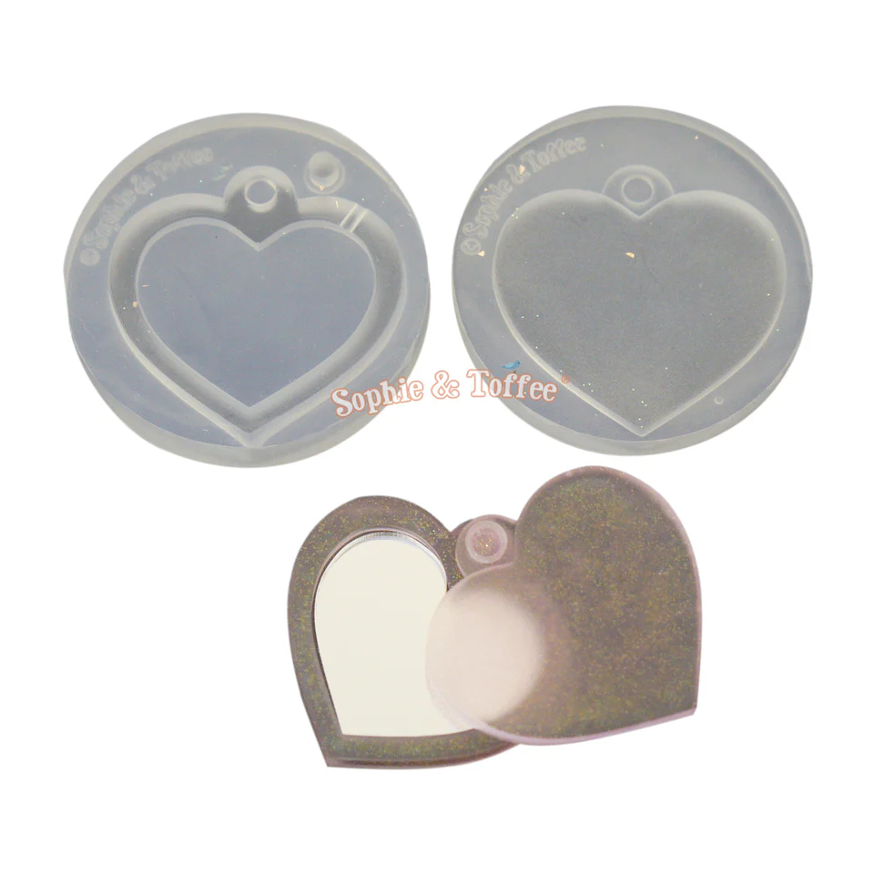 Heart Compact Mirror or Shaker Locket Mold