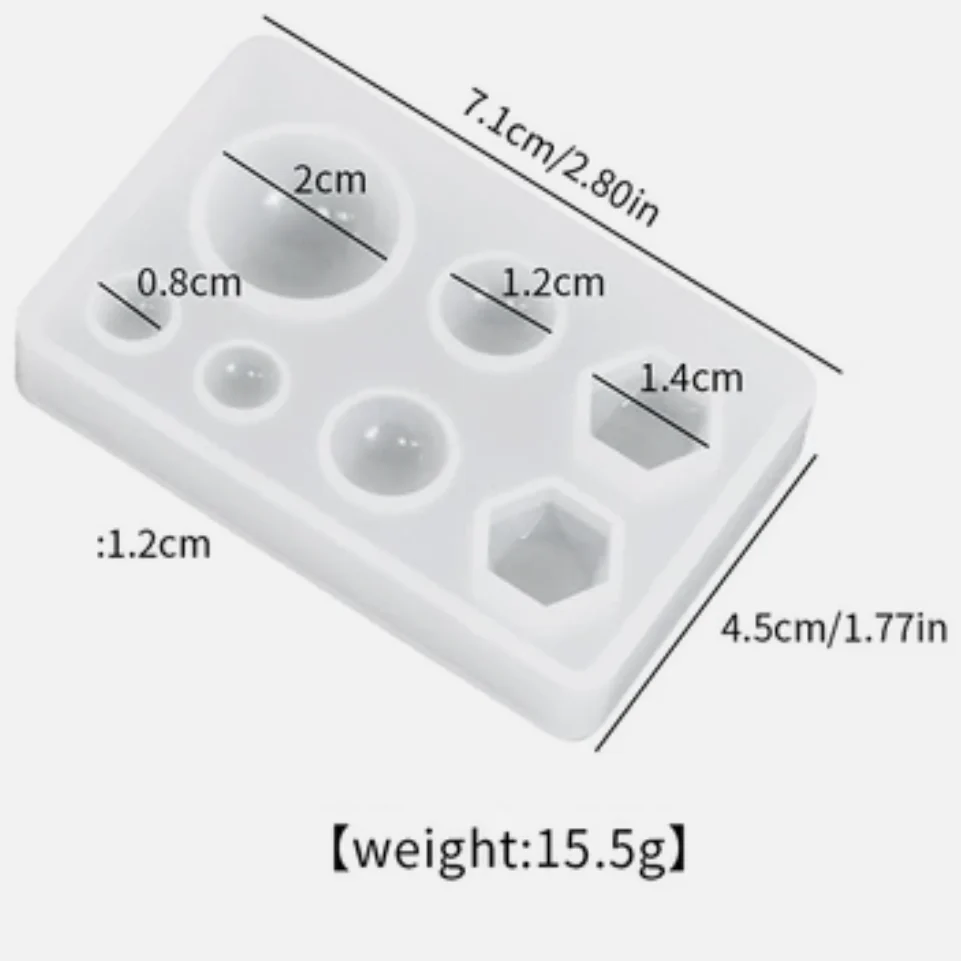 Hexagon and Half Sphere Silicone Mold - Image 2