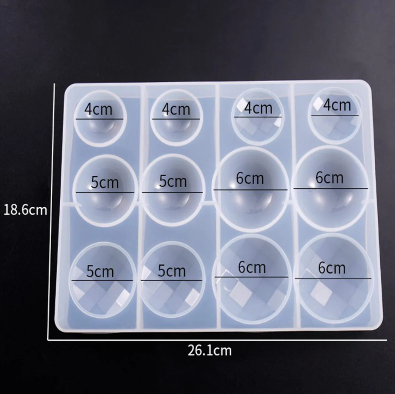Large Circle Faceted Dome Silicone Mold - Image 2