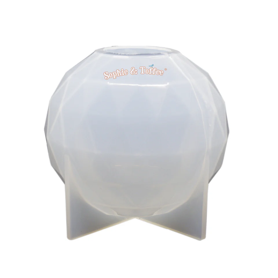 Large Faceted Crystal Sphere Silicone Mold - Image 3