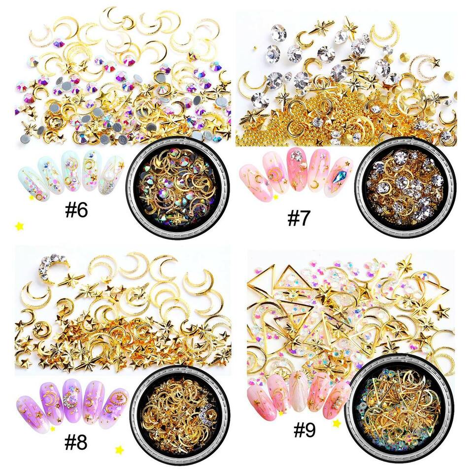 Magical Girl Star Moon Gold Assorted Inclusions Resin - Image 3
