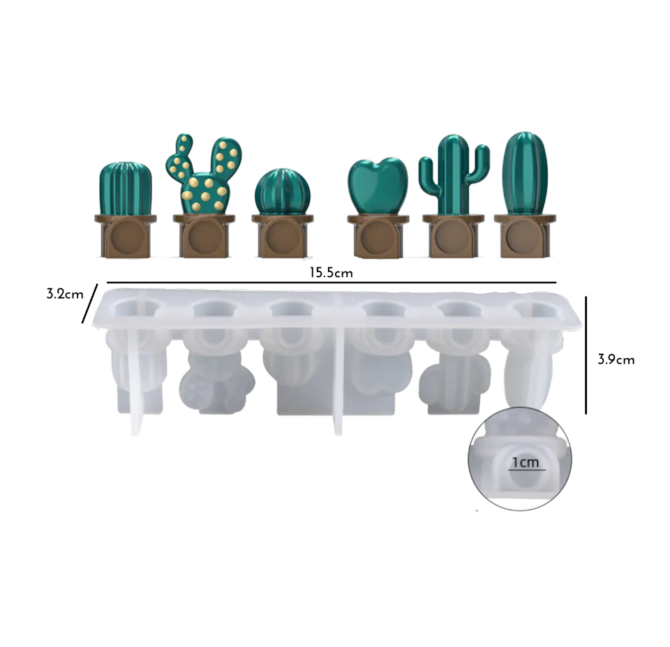 Mini Cactus Silicone Mold (6 Cavity) - Image 3