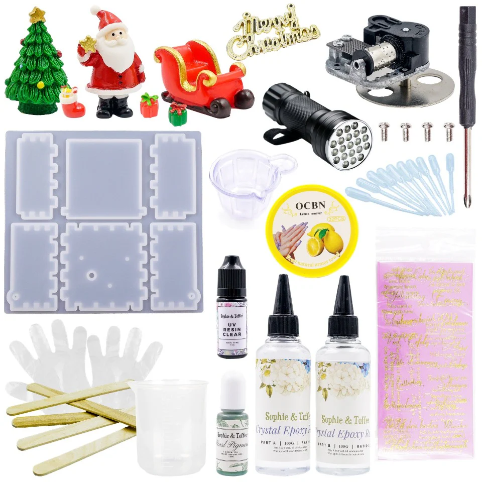 Santa Musical Box Christmas Resin Craft Kit
