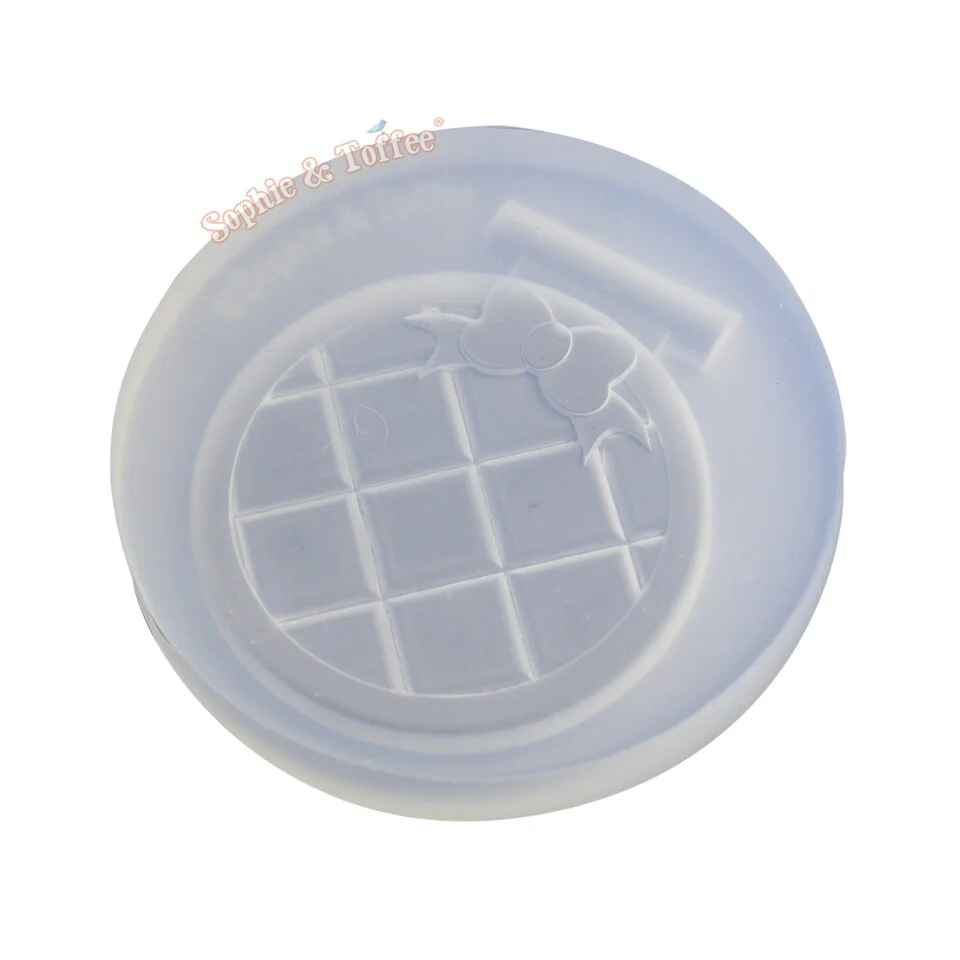 Round Checkered Trinket Box Silicone Mold - Image 3