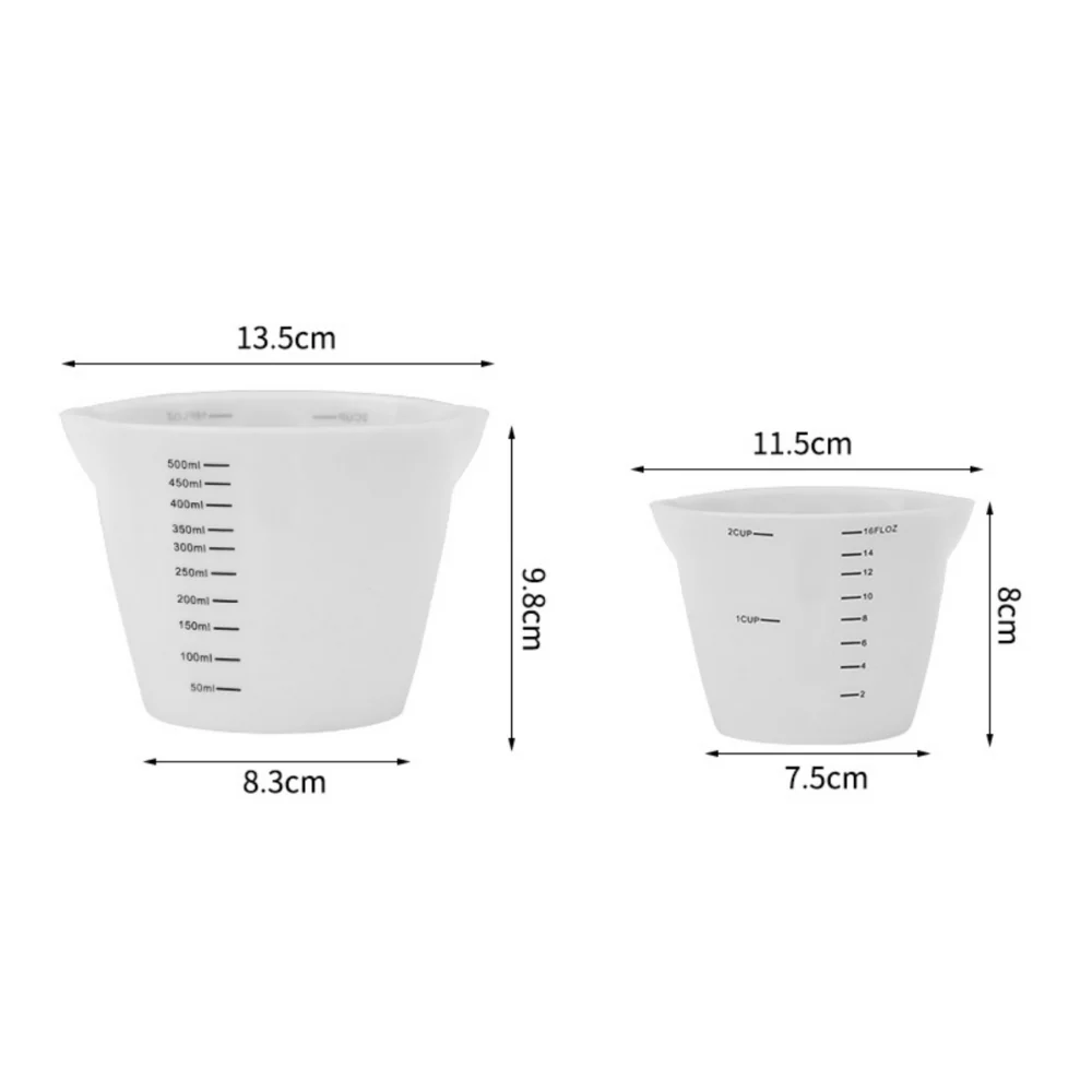 Silicone Measuring Cup 250ml 500ml - Image 3