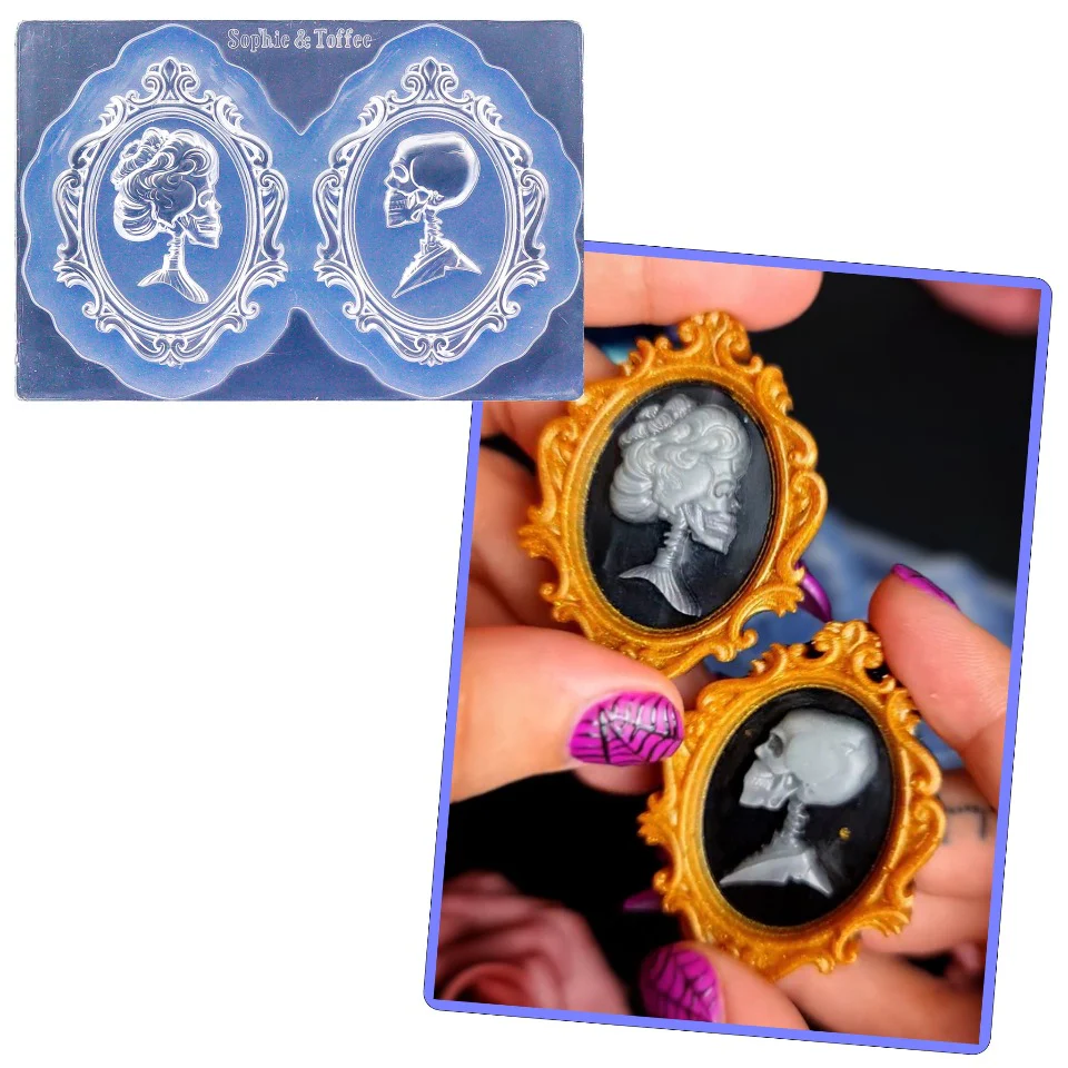 Skeleton Cameo Silicone Mold (2 Cavity) - Image 2