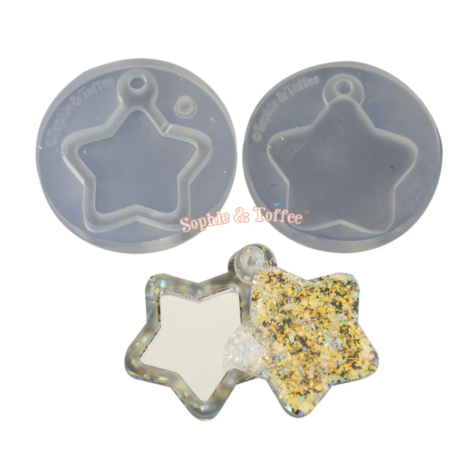 Star Compact Mirror or Shaker Locket Mold